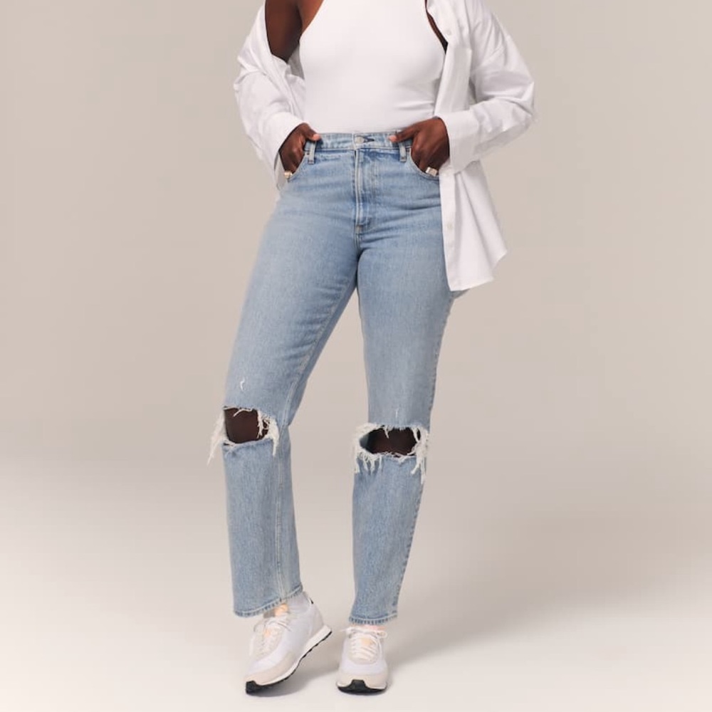 Abercrombie curve love 90s ultra high rise straight jeans